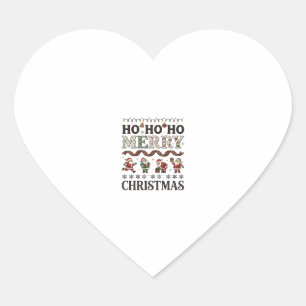 Pegatina En Forma De Corazón Ho Feliz Navidad Cintas de Cuadros de Papá Noel