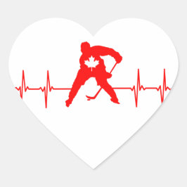 Pegatina En Forma De Corazón Hockey sobre césped de Canadá