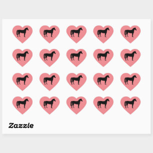 Pegatina En Forma De Corazón Hoja Pegatina personalizable de Corazón de Caballo