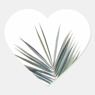 Pegatina En Forma De Corazón Hoja verde pálido