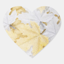 Pegatina En Forma De Corazón Hojas otoñales