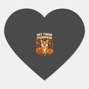 Pegatina En Forma De Corazón Hola Ahí Calabaza Corgi Halloween Calabazas Otoño