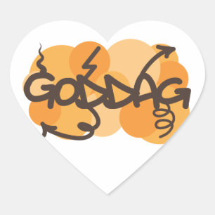 Pegatina En Forma De Corazón Hola en danés - Goddag