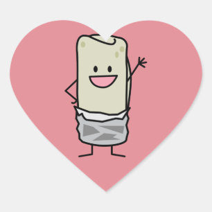 Pegatina En Forma De Corazón Hola que agita del Burrito feliz