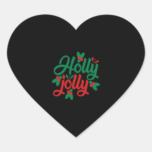 Pegatina En Forma De Corazón Holly jolly, un gran regalo de fiesta de Navidades