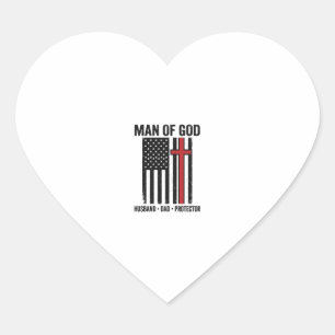 Pegatina En Forma De Corazón Hombre de Dios Diseño de Camiseta Cristiana Cruz P