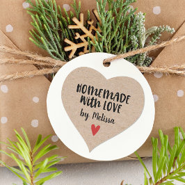 Pegatina En Forma De Corazón Homemade With Love Kraft Personalizado