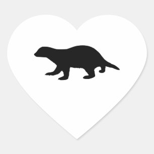 Pegatina En Forma De Corazón Honey Badger