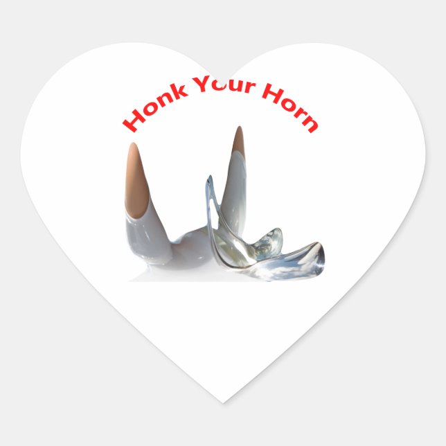 Pegatina En Forma De Corazón Honk Your Horn Pegatinas (Anverso)