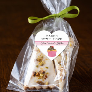 Pegatina En Forma De Corazón Horneado Con Amor Desde La Cocina De Personalizado