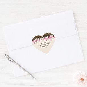 Pegatina En Forma De Corazón Horneado de amor Frosting Sprinkles Baker Bakery