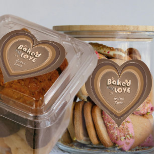 Pegatina En Forma De Corazón Horneados Con Amor Paquete De Deliciosas Golosinas