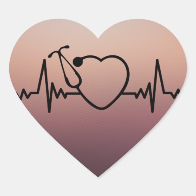 Pegatina En Forma De Corazón Hospital de Enfermería Médica (Anverso)