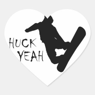 Pegatina En Forma De Corazón Huck Yeah (Snowboarding)