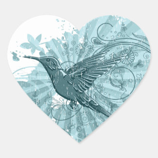 Pegatina En Forma De Corazón Hummingbird