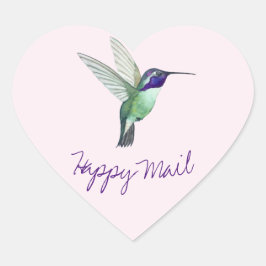 Pegatina En Forma De Corazón Hummingbird Happy Mail