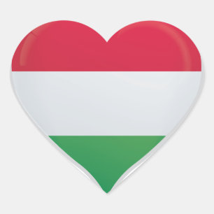 Pegatina En Forma De Corazón Hungría ama la bandera pegatina del corazón del or