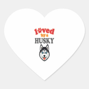 Pegatina En Forma De Corazón Husky Dog Lover