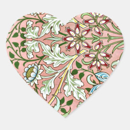 Pegatina En Forma De Corazón Hyacinth - William Morris Vintage Design