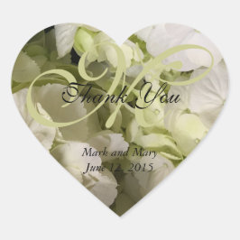 Pegatina En Forma De Corazón Hydrangea White Green Boda Suite