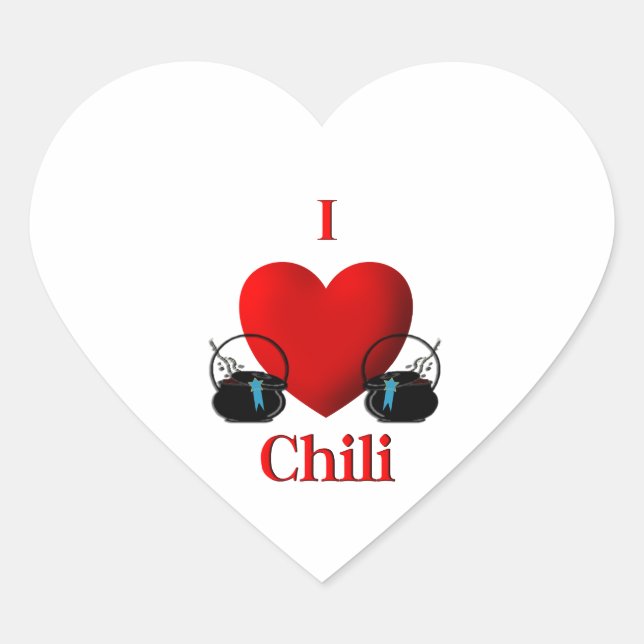 Pegatina En Forma De Corazón I Heart Chili (Anverso)