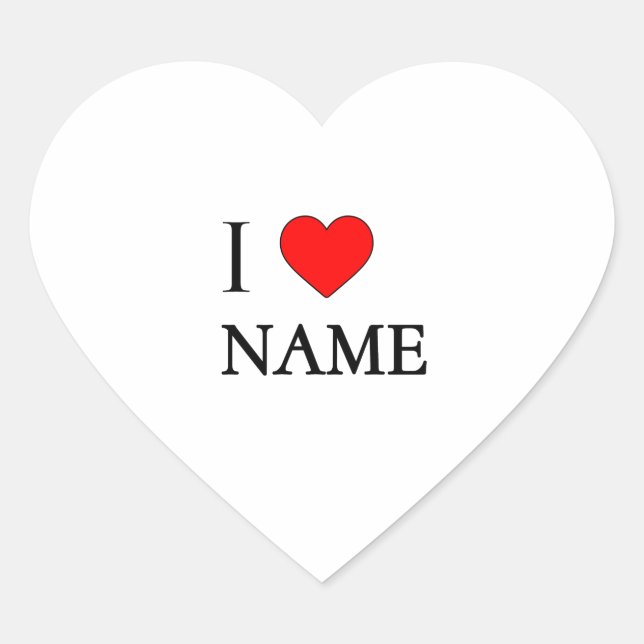 Pegatina En Forma De Corazón I heart name (customisable) (Anverso)