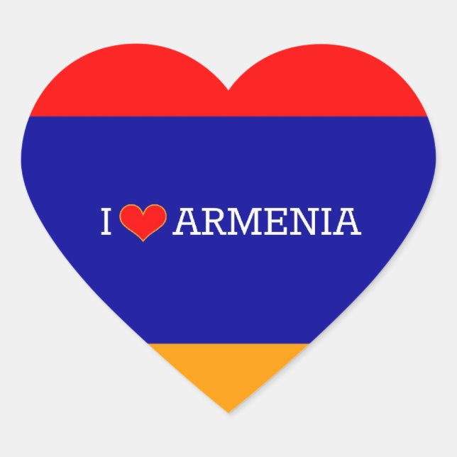 Pegatina En Forma De Corazón I Love Armenia (Anverso)