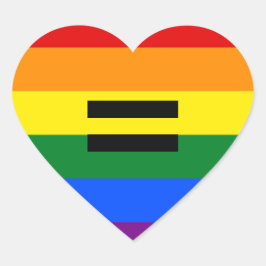 Pegatina En Forma De Corazón Igualdad de arcoiris