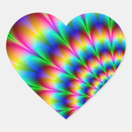 Pegatina En Forma De Corazón Ilusión óptica en espiral arcoiris