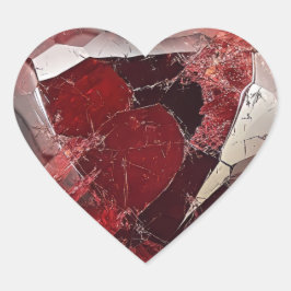 Pegatina En Forma De Corazón Ilustracion de cristal rojo brillante