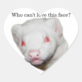 Pegatina En Forma De Corazón Imagen de Albino Ferret