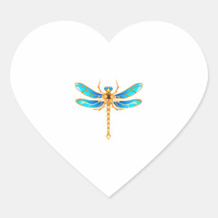 Pegatina En Forma De Corazón Imagen vectorial divertida del insecto de libélula