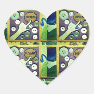 Pegatina En Forma De Corazón Impresión contemporánea de arte de mosaico - Un ju