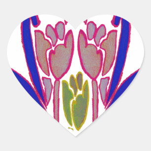 Pegatina En Forma De Corazón Impresión de arte de acuarela Rosa elegante
