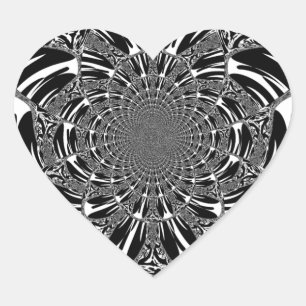 Pegatina En Forma De Corazón Impresión de arte de caleidoscopio de cebra circul