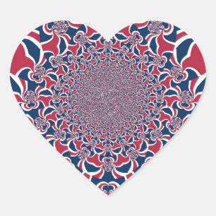 Pegatina En Forma De Corazón Impresión de arte de caleidoscopio giratorio