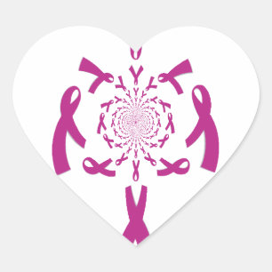 Pegatina En Forma De Corazón Impresión de arte de concienciación sobre el cánce