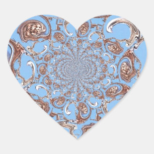 Pegatina En Forma De Corazón Impresión de arte de Kaleidoscope vintage