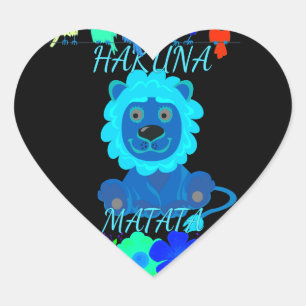 Pegatina En Forma De Corazón Impresión de arte de león Hakuna Matata