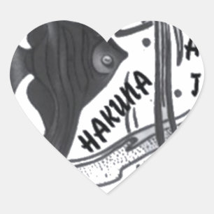 Pegatina En Forma De Corazón Impresión de arte de pez Hakuna Matata