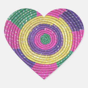 Pegatina En Forma De Corazón Impresión de Arte Torbellino Tejido