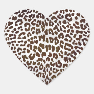 Pegatina En Forma De Corazón Impresión de chocolate leopardo