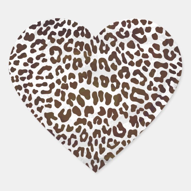 Pegatina En Forma De Corazón Impresión de chocolate leopardo (Anverso)