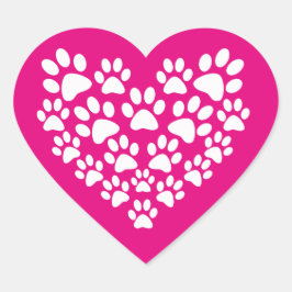 Pegatina En Forma De Corazón Impresión de la hoja de cálculo simple