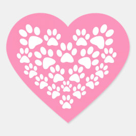 Pegatina En Forma De Corazón Impresión de la hoja rosa del corazón corto