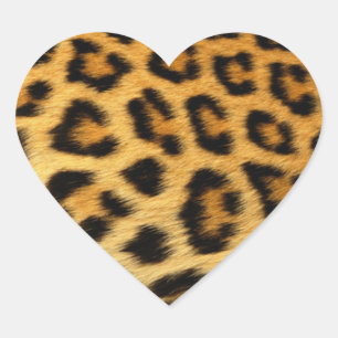 Pegatina En Forma De Corazón Impresión de leopardo