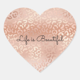 Pegatina En Forma De Corazón Impresión de leopardo de bonito