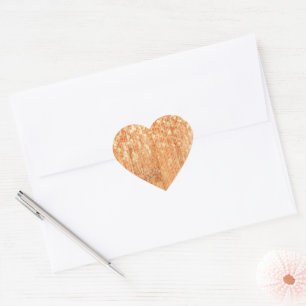 Pegatina En Forma De Corazón Impresión de madera de bambú de naranja espumosame
