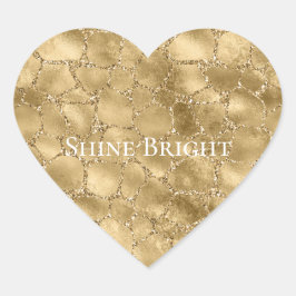 Pegatina En Forma De Corazón Impresión de oro de Glam Purpurina Giraffe