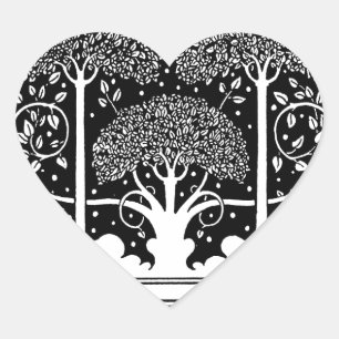 Pegatina En Forma De Corazón Impresión de patrón de árbol Art Nouveau de Aubrey